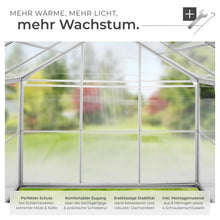 Laden Sie das Bild in den Galerie-Viewer, Alu Gewächshaus mit Stahlfundament 190x185x195 cm