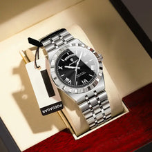 Laden Sie das Bild in den Galerie-Viewer, Elegante Herren-Armbanduhr, Stahlband. Mit Wochentag-Anzeige. 3 Modelle.