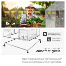 Laden Sie das Bild in den Galerie-Viewer, Alu Gewächshaus mit Stahlfundament 190x185x195 cm