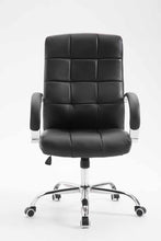 Laden Sie das Bild in den Galerie-Viewer, Leder Bürostuhl MIKONS. Eleganter moderner Bürostuhl mit Chrom-Fußkreuz