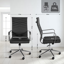 Laden Sie das Bild in den Galerie-Viewer, Moderner Leder-Bürostuhl CANY: Stil und Komfort in Perfektion. Und doch bequem.