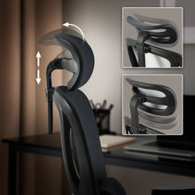 Laden Sie das Bild in den Galerie-Viewer, Bürostuhl LEES mit Fußablage, ergonomisch, Stoff, schwarz