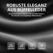 Laden Sie das Bild in den Galerie-Viewer, Bürostuhl HILDE, echtes Büffelleder, ergonomisch, belastbar bis 120 kg