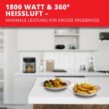 Laden Sie das Bild in den Galerie-Viewer, Heißluftfritteuse 8 Liter Edelstahl digital 1800 Watt