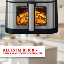 Laden Sie das Bild in den Galerie-Viewer, Heißluftfritteuse 8 Liter Edelstahl digital 1800 Watt