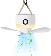 Laden Sie das Bild in den Galerie-Viewer, Mobiler Akku-Deckenventilator mit LED und Fernbedienung – 8000 mAh Akku