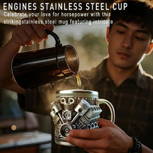 Laden Sie das Bild in den Galerie-Viewer, V8-Motor-Design Kaffeetasse – Handgefertigtes Highlight für Auto-Enthusiasten