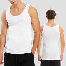 Laden Sie das Bild in den Galerie-Viewer, Herren Unterhemd – 5er Pack Tank Tops aus 100 % Baumwolle, weiß