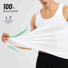 Laden Sie das Bild in den Galerie-Viewer, Herren Unterhemd – 5er Pack Tank Tops aus 100 % Baumwolle, weiß