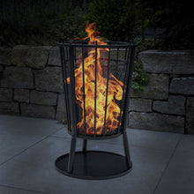 Laden Sie das Bild in den Galerie-Viewer, Feuerkorb mit Funkenschutz Schwarz 40 x 61 cm Feuerschale