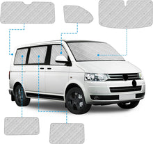 Laden Sie das Bild in den Galerie-Viewer, Sonnenschutz Perfekter Schutz 8-teilig für Ihren Volkswagen Bus VW T5 oder T6