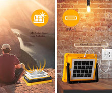 Laden Sie das Bild in den Galerie-Viewer, 100 Watt LED Baustrahler mit USB-C, Solarpanel. Auch nutzbar als Powerbank mit 12000 mAh