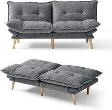 Laden Sie das Bild in den Galerie-Viewer, Bettsofa 3-Sitzer mit Schlaffunktion, Klappsofa, Schlafsofa mit Rückenlehne &amp; Armlehnen. Bettfunktion
