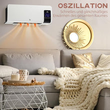 Laden Sie das Bild in den Galerie-Viewer, Heizlüfter zur Wandmontage 2000 W – Keramik-Wandheizung mit Fernbedienung, 2 Leistungsstufen