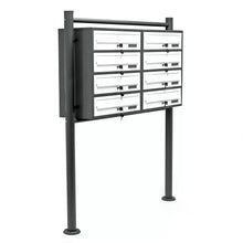 Laden Sie das Bild in den Galerie-Viewer, Briefkastenanlage Doppel 8er Standanlage Anthrazit 8 Fächer (2x4)