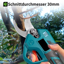 Laden Sie das Bild in den Galerie-Viewer, Automatische Akku Gartenschere 30mm Astschneider Rebschere Astschere Strauchschere. Inkl. 2 x Li-Ionen-Akku und Ladegerät.