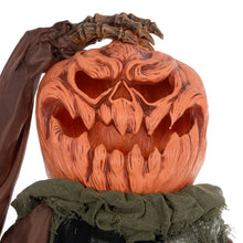 Laden Sie das Bild in den Galerie-Viewer, Animierte Halloween-Dekoration – Schädelkürbisgeist mit LED-Augen &amp; Sound, 183 cm