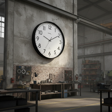 Laden Sie das Bild in den Galerie-Viewer, Riesige Hallen-Funk-Wanduhr Aluminium, klassische Anzeige, Funkuhr, Ø 50,5 cm