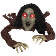 Laden Sie das Bild in den Galerie-Viewer, Halloween Dekoration kriechende Zombi-Oma, LED-Lichter und Soundfunktion, 140 cm