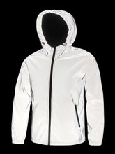 Laden Sie das Bild in den Galerie-Viewer, Reflektierende Lebensretter-Kapuzenjacke – winddicht, ideal für Nachtfahrten, Outdoor und urbane Streetwear Jacke