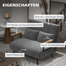 Laden Sie das Bild in den Galerie-Viewer, Schlafsofa Doppelsofa 102 cm breit, mit Armlehne. Schlafsessel Gästebett