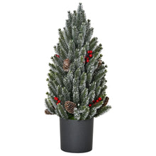 Laden Sie das Bild in den Galerie-Viewer, Mini-Weihnachtsbaum – 50 cm mit Tannenzapfen, roten Beeren und Übertopf