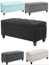 Laden Sie das Bild in den Galerie-Viewer, Sitzbank Polsterbank mit Stauraum Truhenbank Flur Schlafzimmer Wohnzimmer, diverse Farben. 100 x 40 x 44 cm