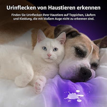 Laden Sie das Bild in den Galerie-Viewer, UV Schwarzlicht Taschenlampe HD51 mit 51 LEDs (395 nm) zur Erkennung eingetrockneter Tierurin-Flecken