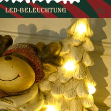 Laden Sie das Bild in den Galerie-Viewer, Weihnachtsdeko, Rentier mit Weihnachtsbaum, warme LED-Beleuchtung, Batteriebetrieb, In- und Outdoor, 44 cm