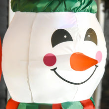 Laden Sie das Bild in den Galerie-Viewer, Aufblasbare Schneemann-Skulptur mit drei Pinguinen, 180 cm mit LED-Beleuchtung. Weihnachten Deko Luftfigur