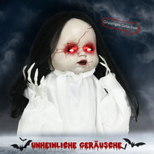 Laden Sie das Bild in den Galerie-Viewer, Halloween Dekoration Geisterpuppe 60 cm mit LED-Lichter Soundfunktion