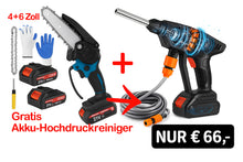 Laden Sie das Bild in den Galerie-Viewer, Nur diese Woche: Mini-Akku-Kettensäge 4 und 6 Zoll nur 66,- plus 1 x Hochdruckreiniger kostenlos