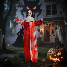 Laden Sie das Bild in den Galerie-Viewer, Halloween Dekoration Stehender Clown 165cm mit Licht- und Soundeffekt