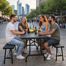 Laden Sie das Bild in den Galerie-Viewer, Faltbar. Geniale Bierzeltgarnitur Sitzgarnitur klappbar Festzeltgarnitur Bierbankgarnitur