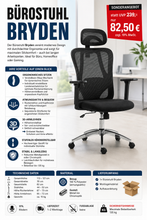 Laden Sie das Bild in den Galerie-Viewer, Bürostuhl Bryden – (Sonderposten) Ergonomischer Komfort für lange Arbeitstage