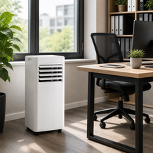 Laden Sie das Bild in den Galerie-Viewer, Mobile Klimaanlage 2600 Watt, 9000 BTU, R290. Farbe: Weiß.