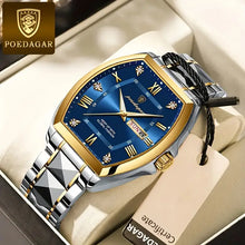 Laden Sie das Bild in den Galerie-Viewer, Elegante Uhr (Stahl/Gold  in klassischem Business‑Casual‑Stil mit markantem Tonneau‑Gehäuse