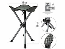 Laden Sie das Bild in den Galerie-Viewer, Dreibein-Camping-Hocker, 43 cm Sitzhöhe, mit Tragetasche und Tragegurt