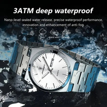 Laden Sie das Bild in den Galerie-Viewer, Elegante Herren-Armbanduhr, Stahlband mit weißem Ziffernblatt. 42mm Durchmesser