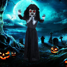 Laden Sie das Bild in den Galerie-Viewer, Animiertes Lolita-Mädchen mit Sound, LED &amp; Bewegung Halloween-Dekoration, 160cm