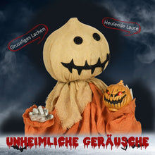 Laden Sie das Bild in den Galerie-Viewer, Animierte Halloween-Dekoration – Vogelscheuche mit Bewegung, Sound &amp; LED, 77 cm