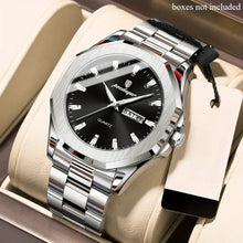 Laden Sie das Bild in den Galerie-Viewer, Edelstahl Herren Armbanduhr mit Achteck-Lünette. Verschiedene Ausführungen.