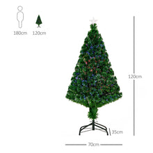 Laden Sie das Bild in den Galerie-Viewer, Künstlicher Weihnachtsbaum mit LED-Lichtern, 120 cm, Glasfaser-Beleuchtung, Grün