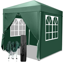 Laden Sie das Bild in den Galerie-Viewer, Faltpavillon wasserdicht. Pop Up. Mit 4 Seitenteilen. 2x2 Meter. Gartenzelt. Partyzelt. UV50+ Schutz. Einfaches Faltsystem.