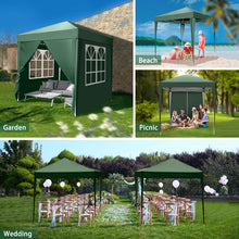 Laden Sie das Bild in den Galerie-Viewer, Faltpavillon wasserdicht. Pop Up. Mit 4 Seitenteilen. 2x2 Meter. Gartenzelt. Partyzelt. UV50+ Schutz. Einfaches Faltsystem.
