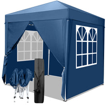 Laden Sie das Bild in den Galerie-Viewer, Faltpavillon wasserdicht. Pop Up. Mit 4 Seitenteilen. 2x2 Meter. Gartenzelt. Partyzelt. UV50+ Schutz. Einfaches Faltsystem.