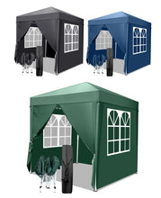 Laden Sie das Bild in den Galerie-Viewer, Faltpavillon wasserdicht. Pop Up. Mit 4 Seitenteilen. 2x2 Meter. Gartenzelt. Partyzelt. UV50+ Schutz. Einfaches Faltsystem.