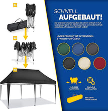 Laden Sie das Bild in den Galerie-Viewer, Faltpavillon wasserdicht. Pop Up. Ohne Seitenteile. 3x6 Meter. Gartenzelt. Partyzelt. UV50+ Schutz. Einfaches Faltsystem.