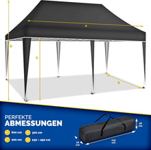 Laden Sie das Bild in den Galerie-Viewer, Faltpavillon wasserdicht. Pop Up. Ohne Seitenteile. 3x6 Meter. Gartenzelt. Partyzelt. UV50+ Schutz. Einfaches Faltsystem.