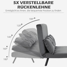 Laden Sie das Bild in den Galerie-Viewer, Schlafsofa Doppelsofa 102 cm breit, mit Armlehne. Schlafsessel Gästebett